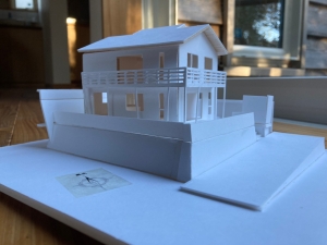 葉山の長期優良住宅の模型（耐震等級３、耐風等級２）